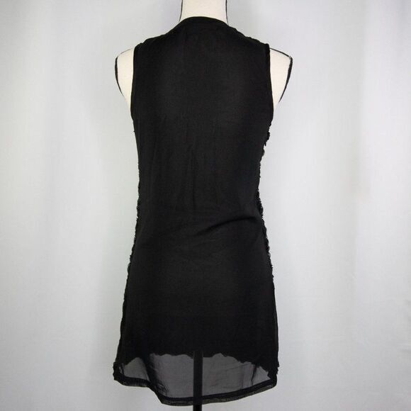 Black sleeveless floral mini dress‎ with 3D flowers design - Picture 8 of 14